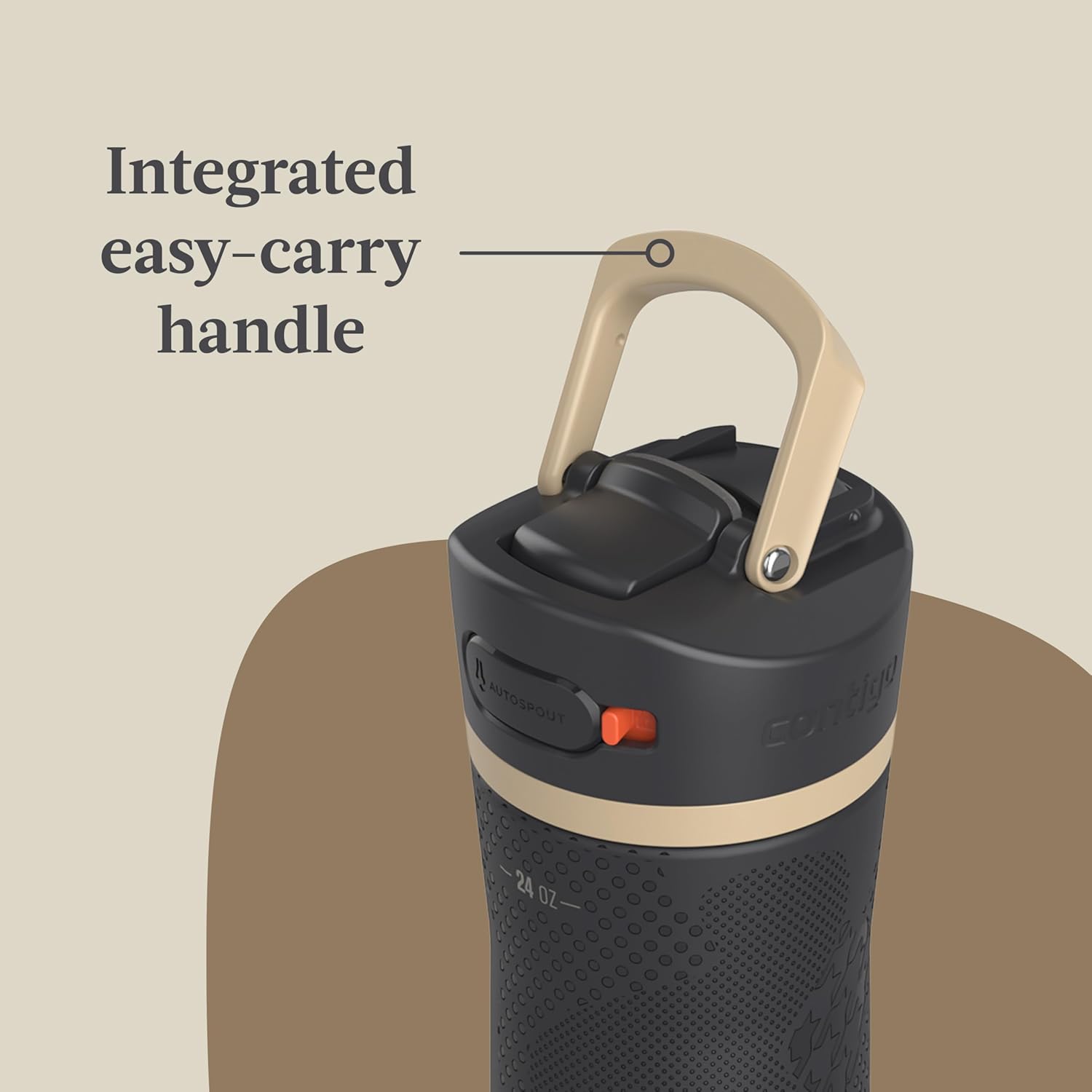 CONTIGO X ALLY LOVE ASHLAND CHILL 2.0 STAINLESS STEEL SPILL PROOF WATER BOTTLE  24 OZ BLACK