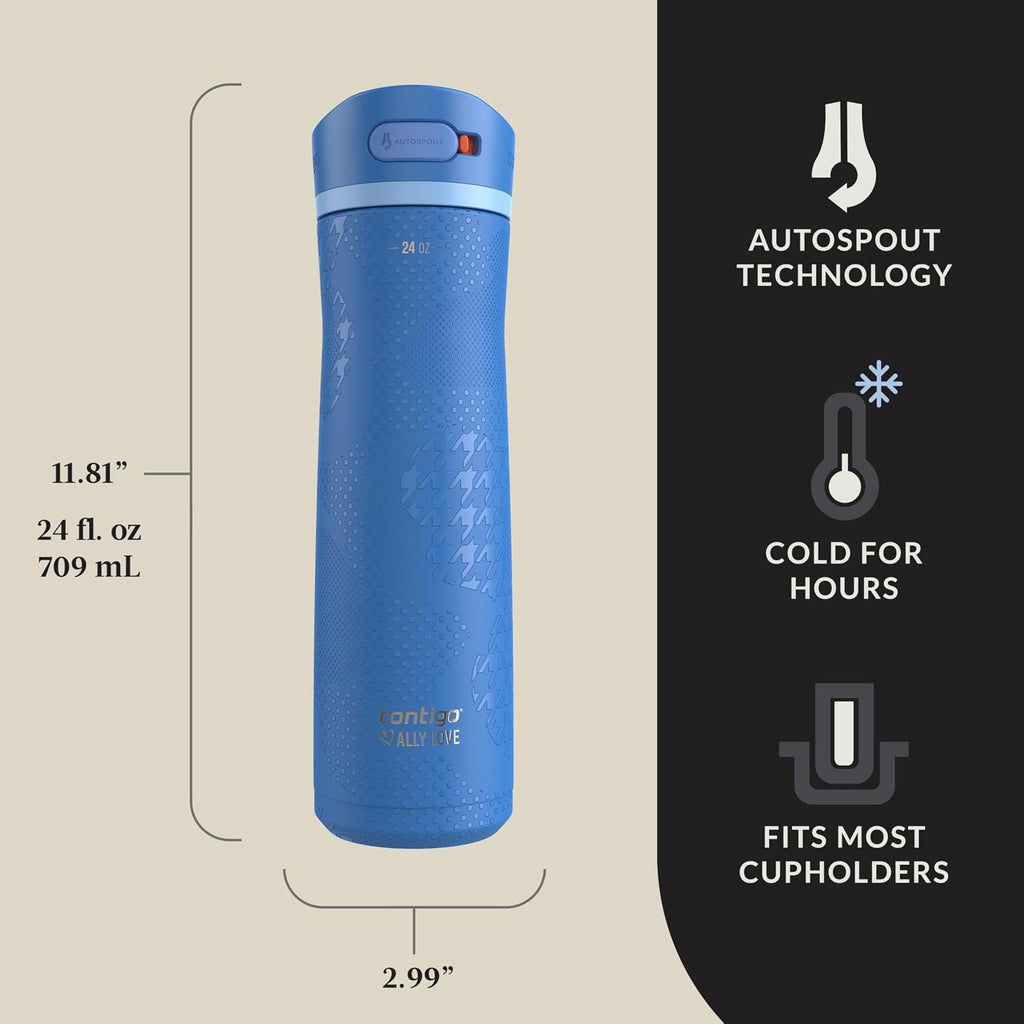 CONTIGO X ALLY LOVE  ASHLAND CHILL WATER BOTTLE BOTTLE  24 OZ  BLUE