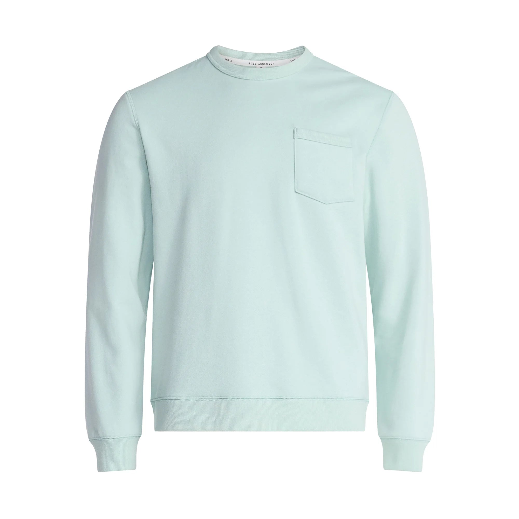 FREE ASSEMBLY MENS FLEECE CREWNECK SWEATSHIRT LONG SLEEVES  MINT GREEN  3XL