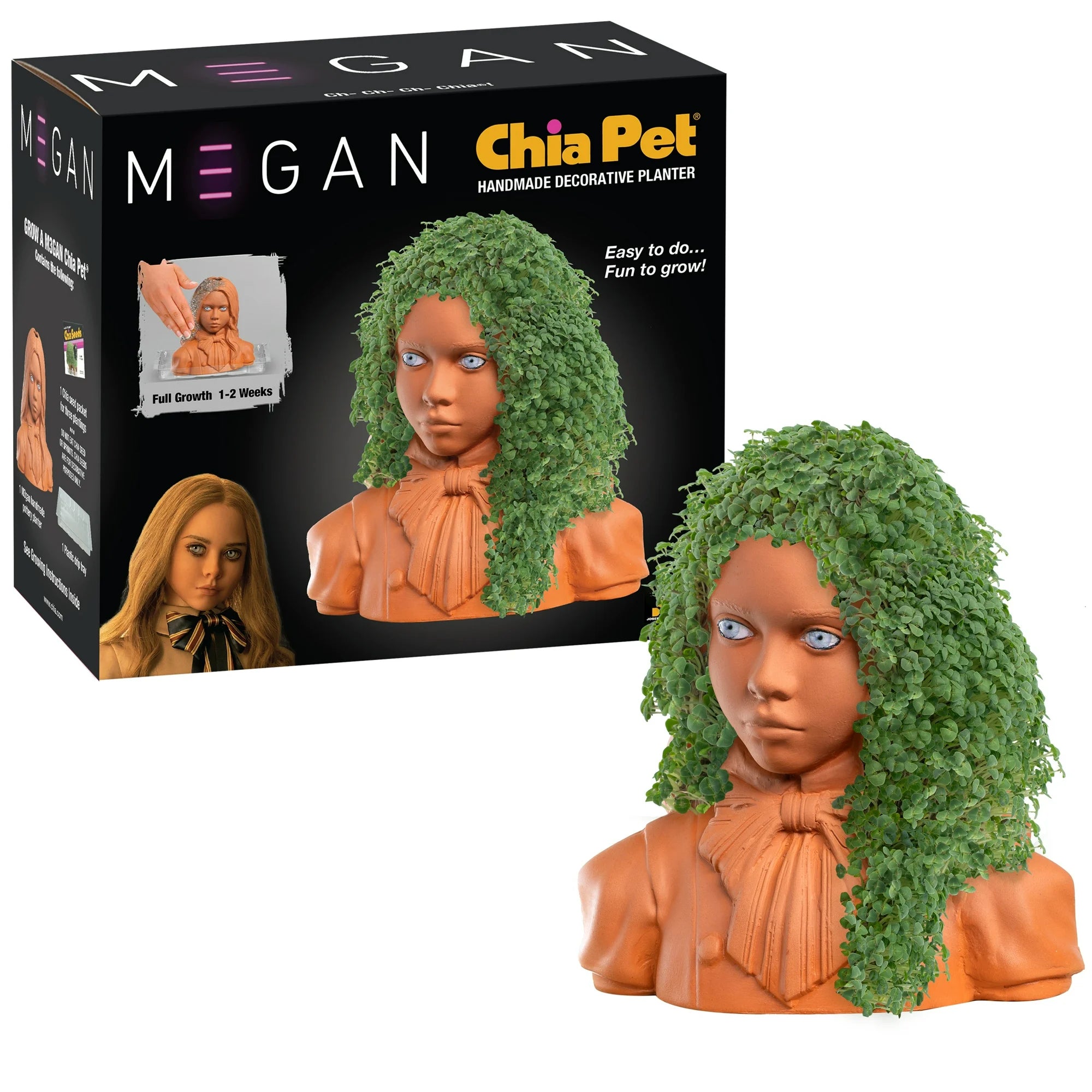 CHIA-PET   MEGAN   HANDMADE DECORATIVE PLANTER