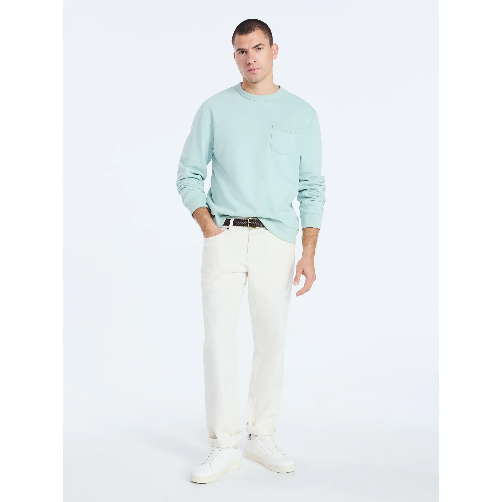 FREE ASSEMBLY MENS FLEECE CREWNECK SWEATSHIRT LONG SLEEVES  MINT GREEN  3XL