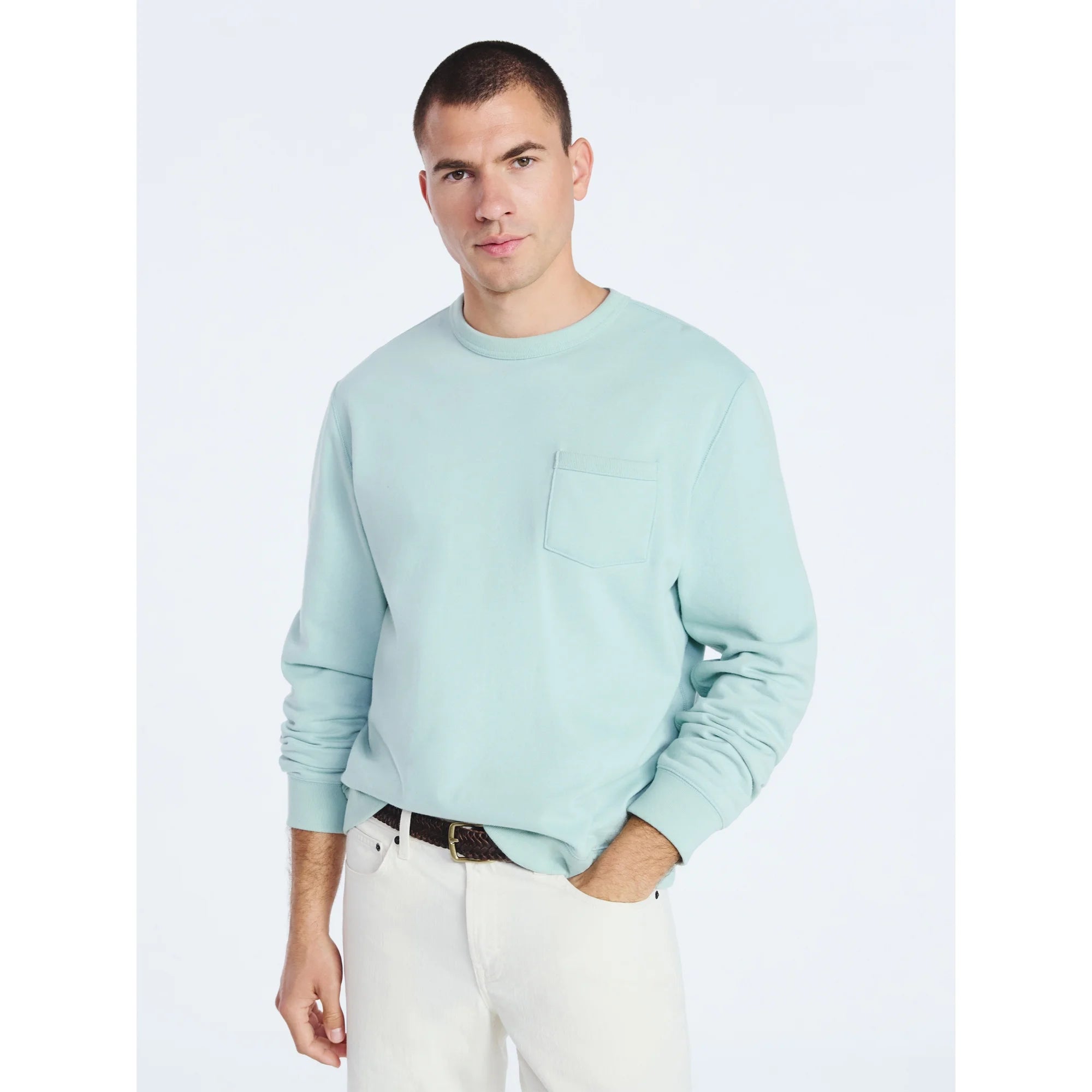 FREE ASSEMBLY MENS FLEECE CREWNECK SWEATSHIRT LONG SLEEVES  MINT GREEN  3XL