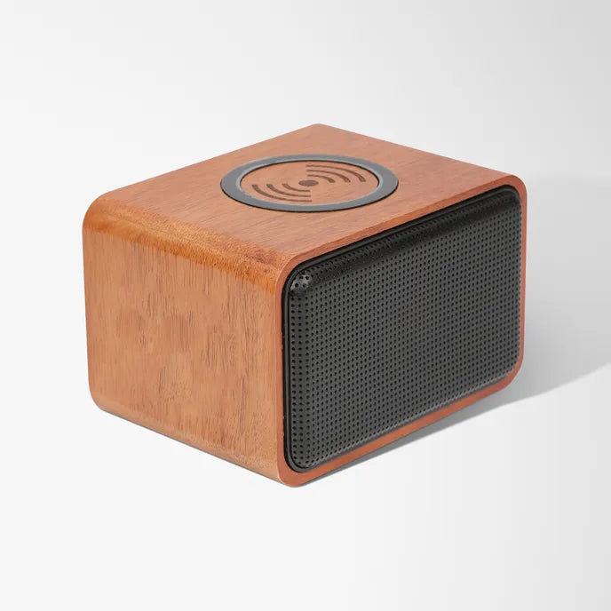 WOODEN BLUETOOTH SPEAKER  WITH WIRELESS CHARGING OF CELL PHONE