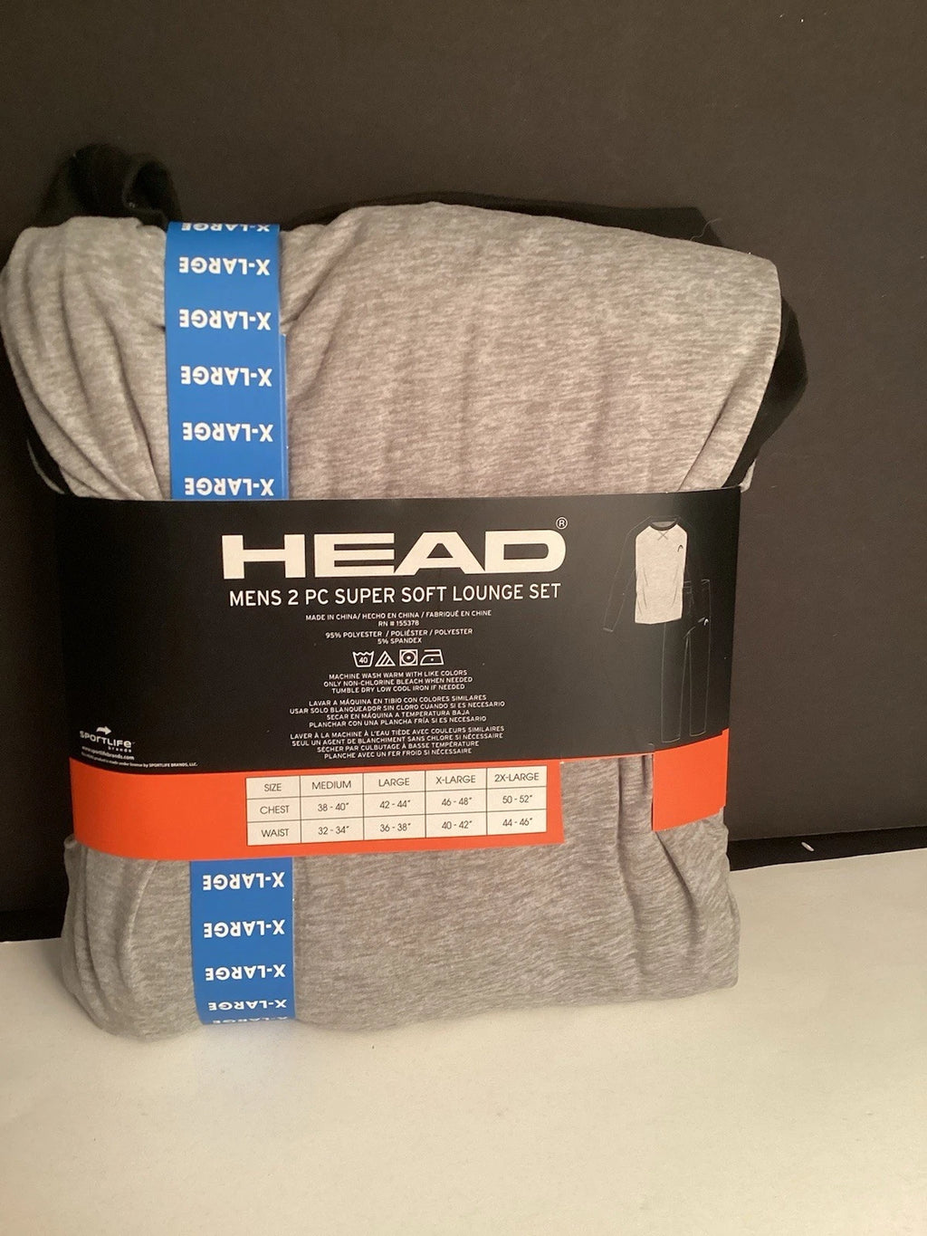 HEAD    MENS 2PC LOUNGE SET  GRAY     XL