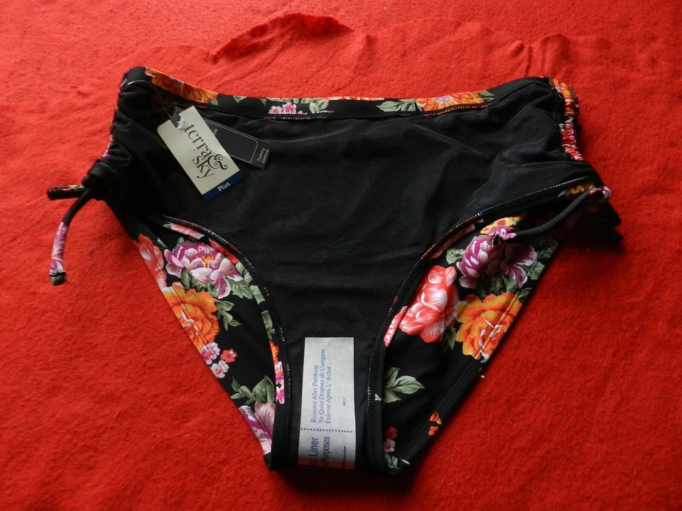 TERRA & SKY WOMENS PLUS TERRA FLORAL SWIMSUIT BOTTOM   3X  ( 24W - 26W